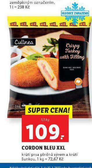 Lidl Cordon bleu xxl nabídka