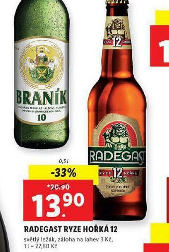 Lidl Pivo radegast ryze hořká 12 nabídka