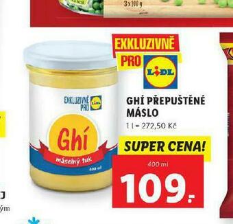 Lidl Ghí přepuštěné máslo nabídka