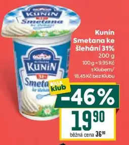 Billa KUNÍN SMETANA KE ŠLEHÁNÍ 31 % nabídka