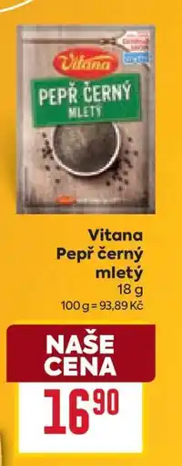 Billa Vitana Pepř černý mletý nabídka