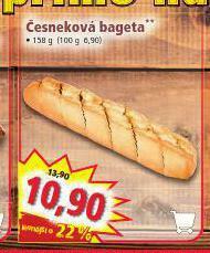 Norma Česneková bageta nabídka