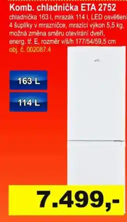 Elektro Spáčil Eta kombinovaná chladnička 2752 nabídka