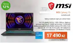 Expert msi cyborg 15 notebook nabídka