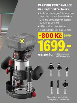 Lidl Parkside akumulátorová multifunkční frézka nabídka