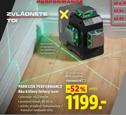 Lidl Parkside performance aku křížový liniový laser nabídka
