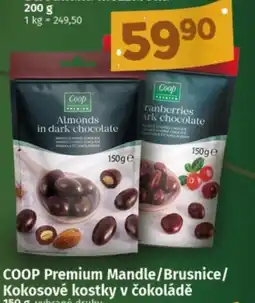 COOP TIP Coop Premium Mandle/Brusnice/Kokosové kostky v čokoládě nabídka
