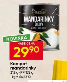 Hruška Kompot mandarinky nabídka