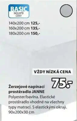 JYSK ŽERZEJOVÉ NAPÍNACÍ PROSTĚRADLO JANNE nabídka