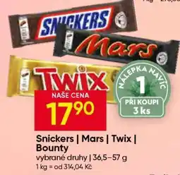 Hruška SNICKERS / MARS / TWIX / BOUNTY nabídka