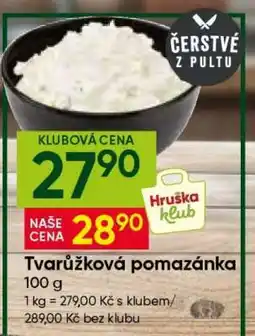 Hruška Tvarůžková pomazánka nabídka
