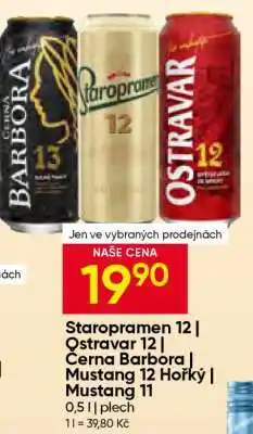 Hruška Staropramen 12 | Ostravar 12 | Cerna Barbora | Mustang 12 Hořký | Mustang 11 nabídka