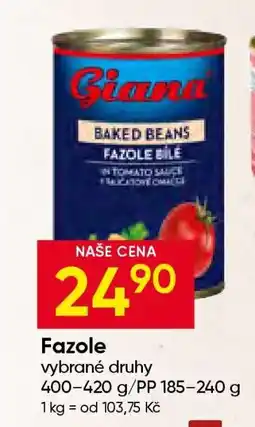 Hruška Fazole nabídka