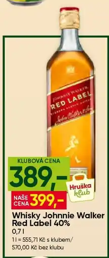 Hruška Whisky Johnnie Walker Red label 40 % nabídka