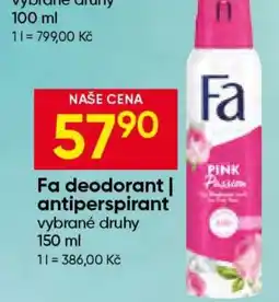 Hruška Fa deodorant, antiperspirant nabídka