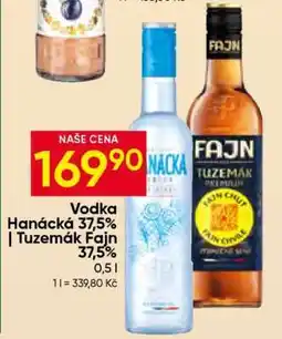 Hruška Vodka Hanácká 37,5%, Tuzemák Fajn 37,5% nabídka