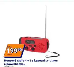 Action Nouzové rádio 4 v 1 s kapesní svítilnou a powerbankou nabídka