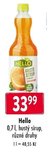 Qanto Hello hustý sirup různé druhy nabídka
