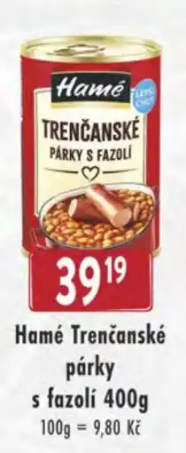 Qanto Hamé trenčanské párky s fazolí nabídka