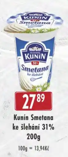 Qanto Kunín Smetana ke šlehání 31% nabídka