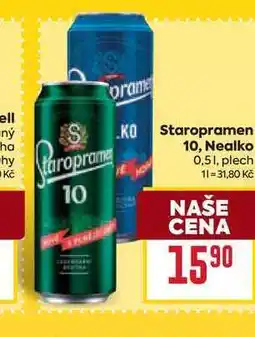 Billa Staropramen 10 0,51, plech nabídka
