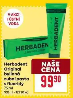Billa Herbadent Original bylinná zubní pasta s fluoridy nabídka