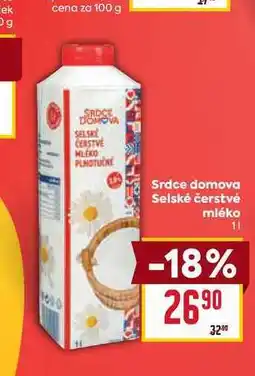 Billa Srdce domova Selské čerstvé mléko nabídka