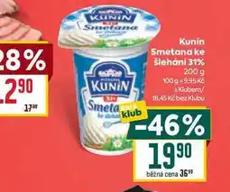 Billa Kunin Smetana ke šlehání 31% nabídka
