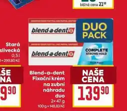 Billa Blend-a-dent Fixační krém na zubní náhradu duo nabídka