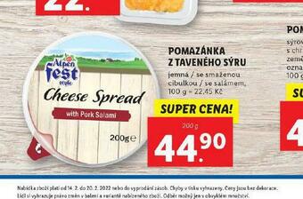 Lidl Pomazánka z taveného sýru nabídka