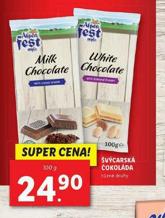Lidl Švýcarská čokoláda nabídka