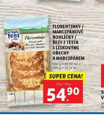 Lidl Řezy z těsta s lískovými ořechy a marcipánem nabídka