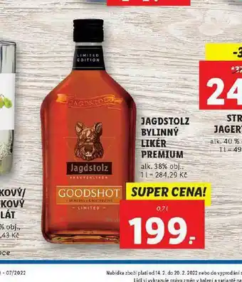 Lidl Jagdstolz bilynný likér premium nabídka