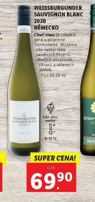 Lidl Weissburgunder sauvignon blanc 2020 německo nabídka