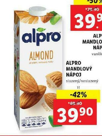Lidl Alpro mandlový nápoj nabídka