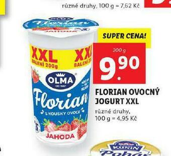 Lidl Florian ovocný jogurt nabídka