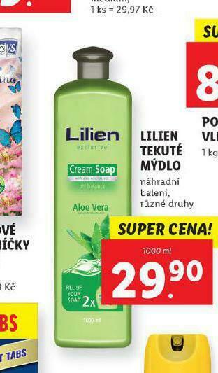 Lidl Lilien tekuté mýdlo nabídka