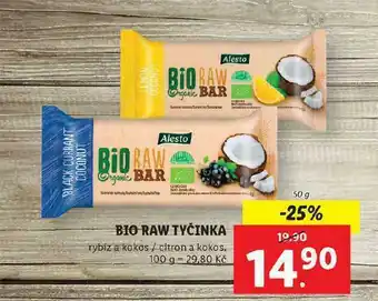 Lidl Bio raw tyčinka nabídka