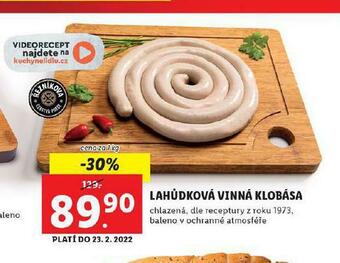 Lidl Lahůdková vinná klobása nabídka
