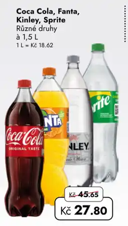TRAVEL FREE Coca Cola, Fanta, Kinley, Sprite nabídka