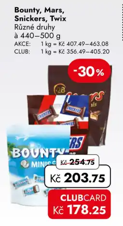 TRAVEL FREE Bounty, Mars, Snickers, Twix nabídka