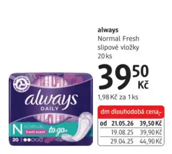 Always daily normal fresh scent to go