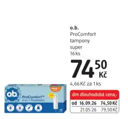 dm drogerie o.b. procomfort tampony super nabídka