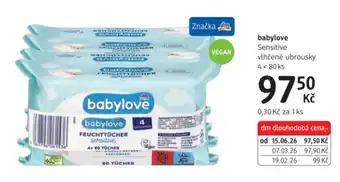Babylove vlhčené ubrousky sensitive