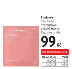 dm drogerie Biodance real deep hydrogelová pleťová maska nabídka