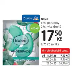 dm drogerie Balea oční polštářky nabídka