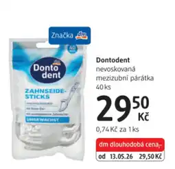 dm drogerie Dontodent nevoskovaná mezizubní párátká nabídka