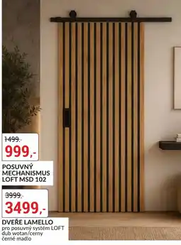 Baumax Dveře lamello pro posuvný systém loft dub wotan/cerny černé madlo nabídka