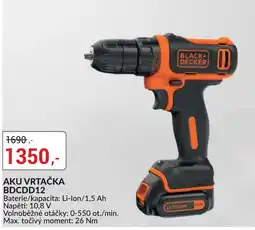 Baumax Black+Decker aku vrtačka bdcdd12 nabídka