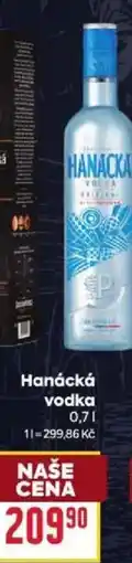 Billa Hanacka vodka nabídka